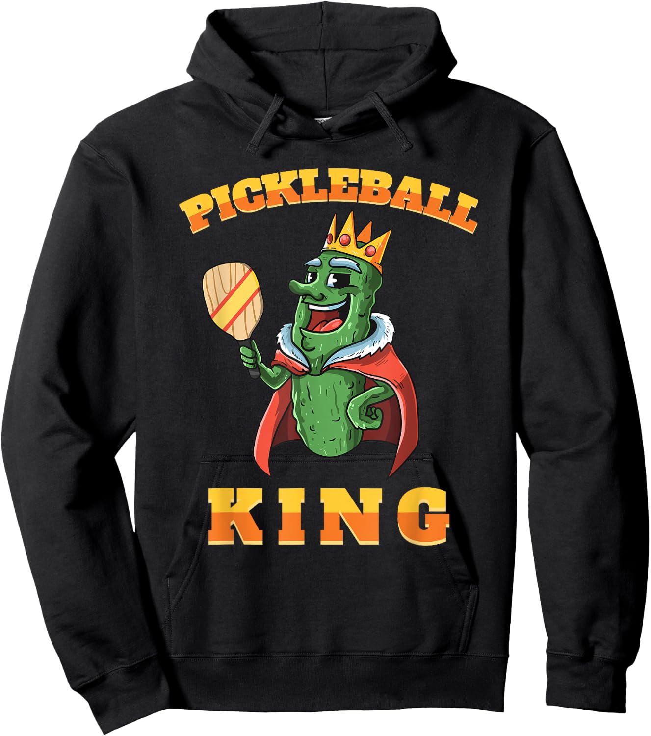 Pickleball King | Funny Sports Pickles Men Women Kids Gifts Hoodie - Hoodie | Black