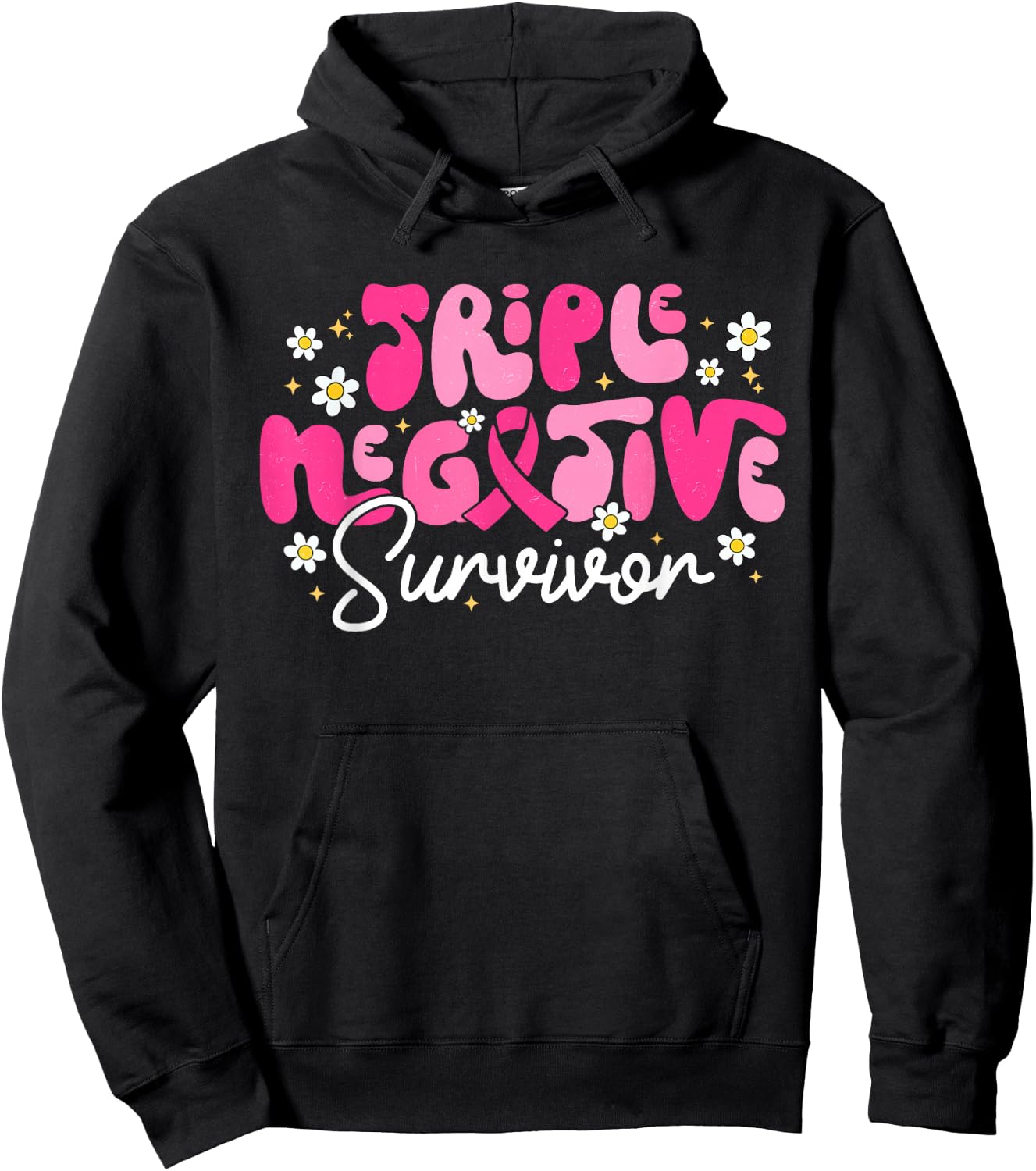 Triple Negative Survivor Warrior Breast Cancer Awareness Hoodie - Hoodie | Black