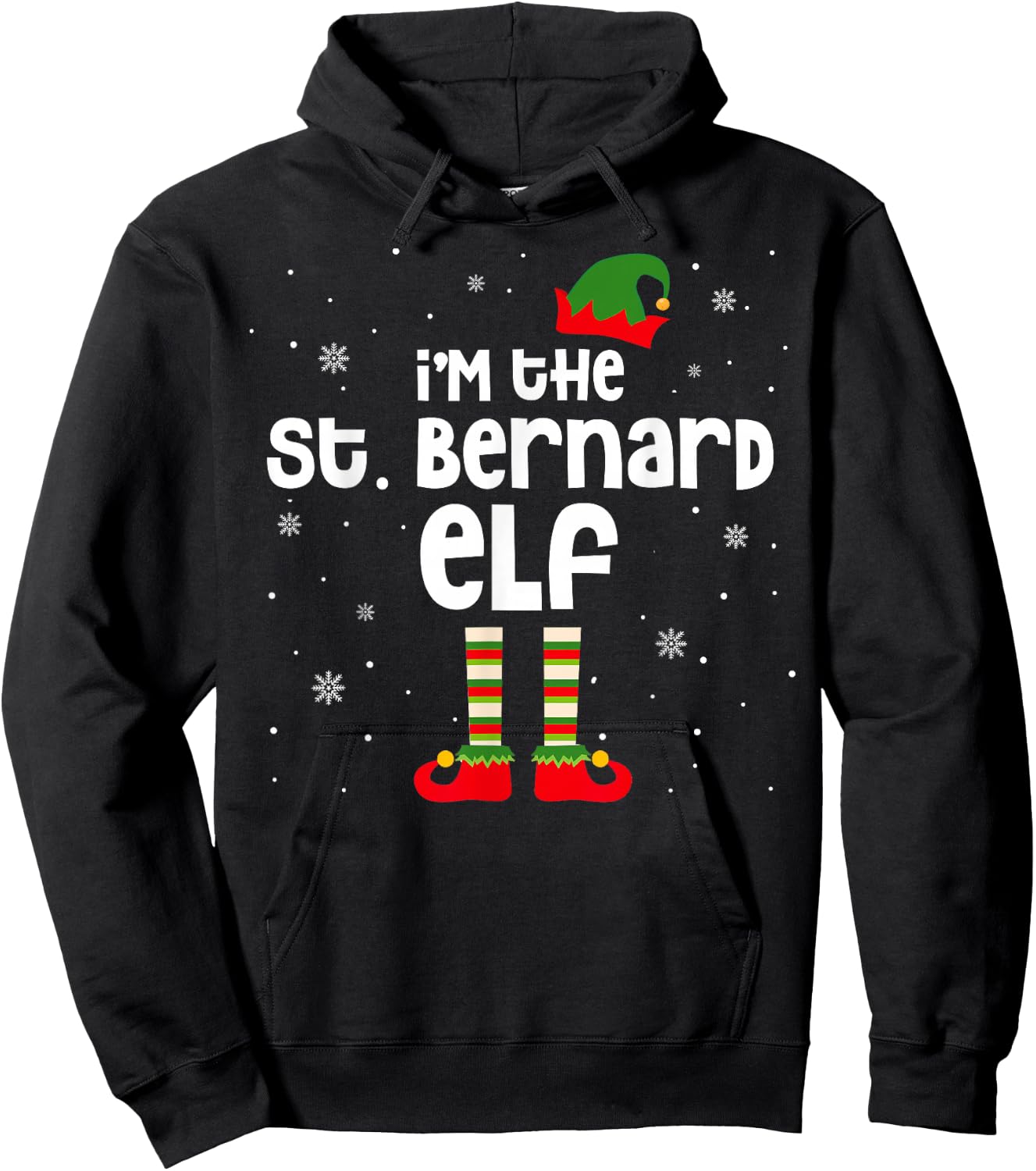 I'm The St. Bernard ELF Christmas St. Bernard Dog Lover Gift Hoodie - Hoodie | Black