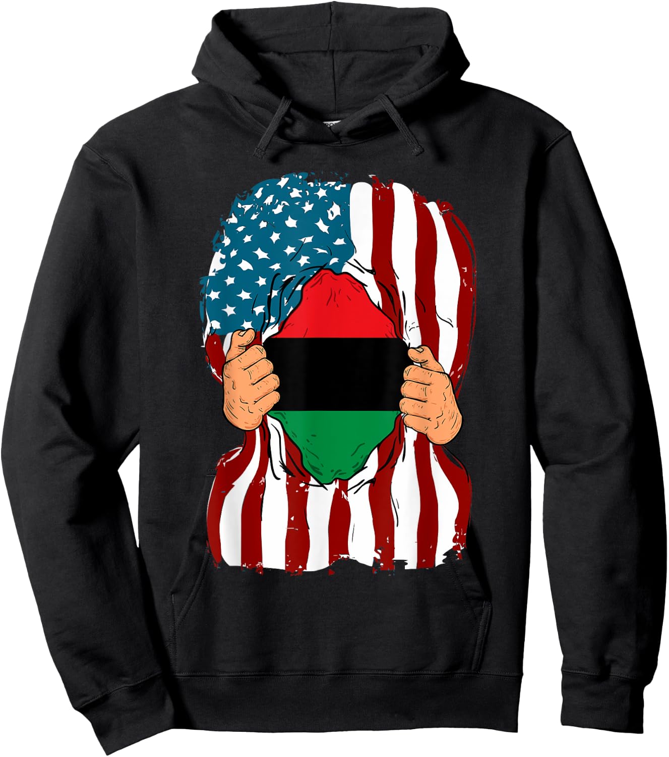 Pan African UNIA Flag Funny Loyal Afro Americans USA Gift Hoodie - Hoodie | Black