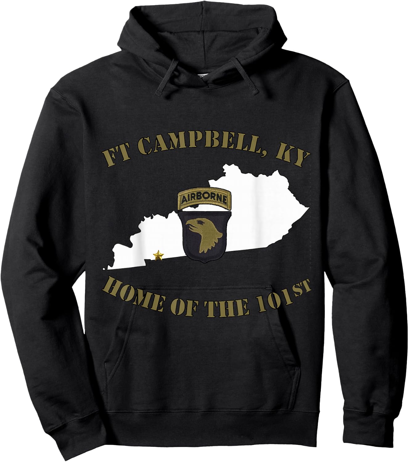 Fort Campbell Army Base-OD Design-Hopkinsville KY design Hoodie - Hoodie | Black