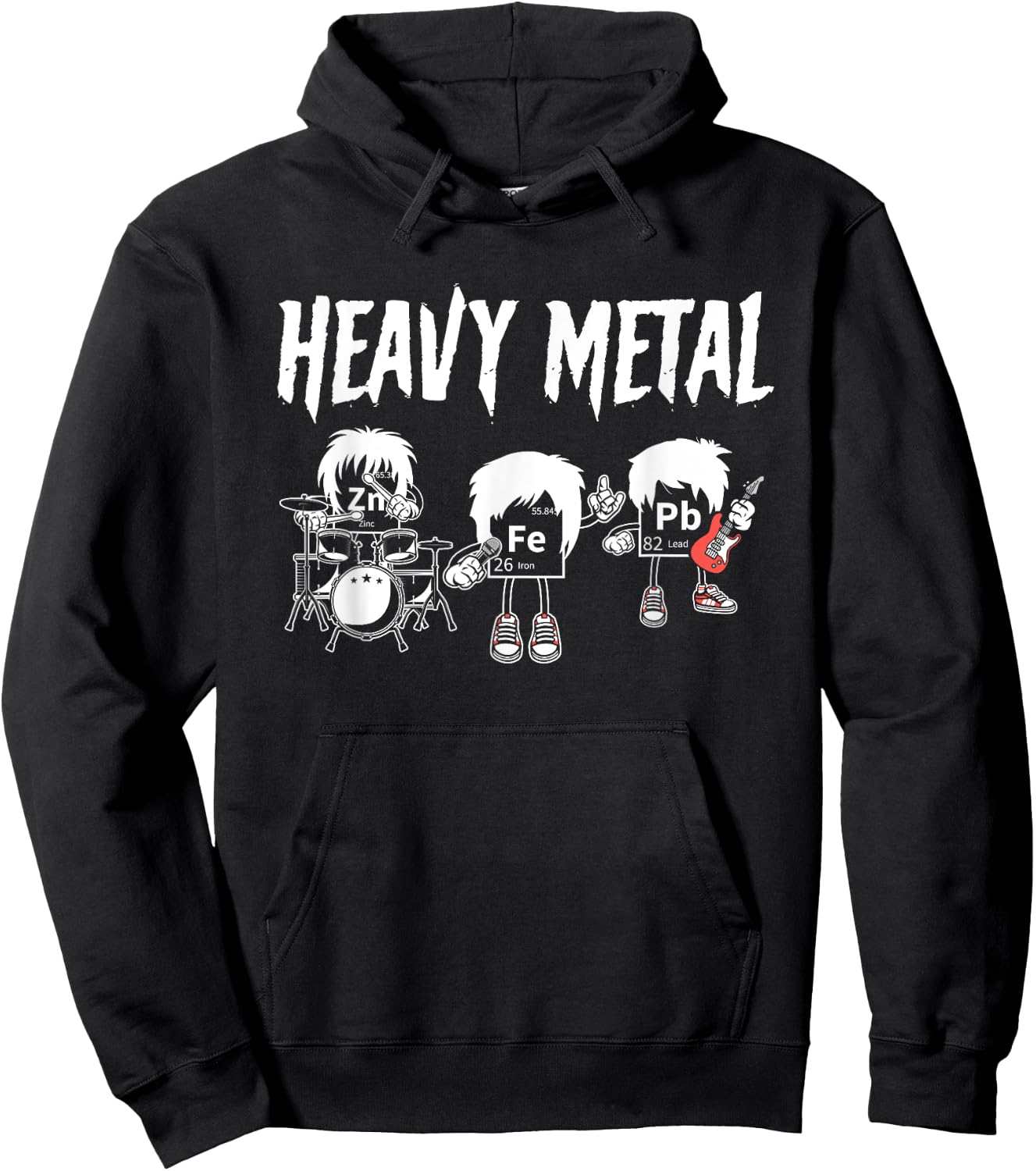 Heavy Metals Chemistry Pun Periodic Table Hoodie - Hoodie | Black
