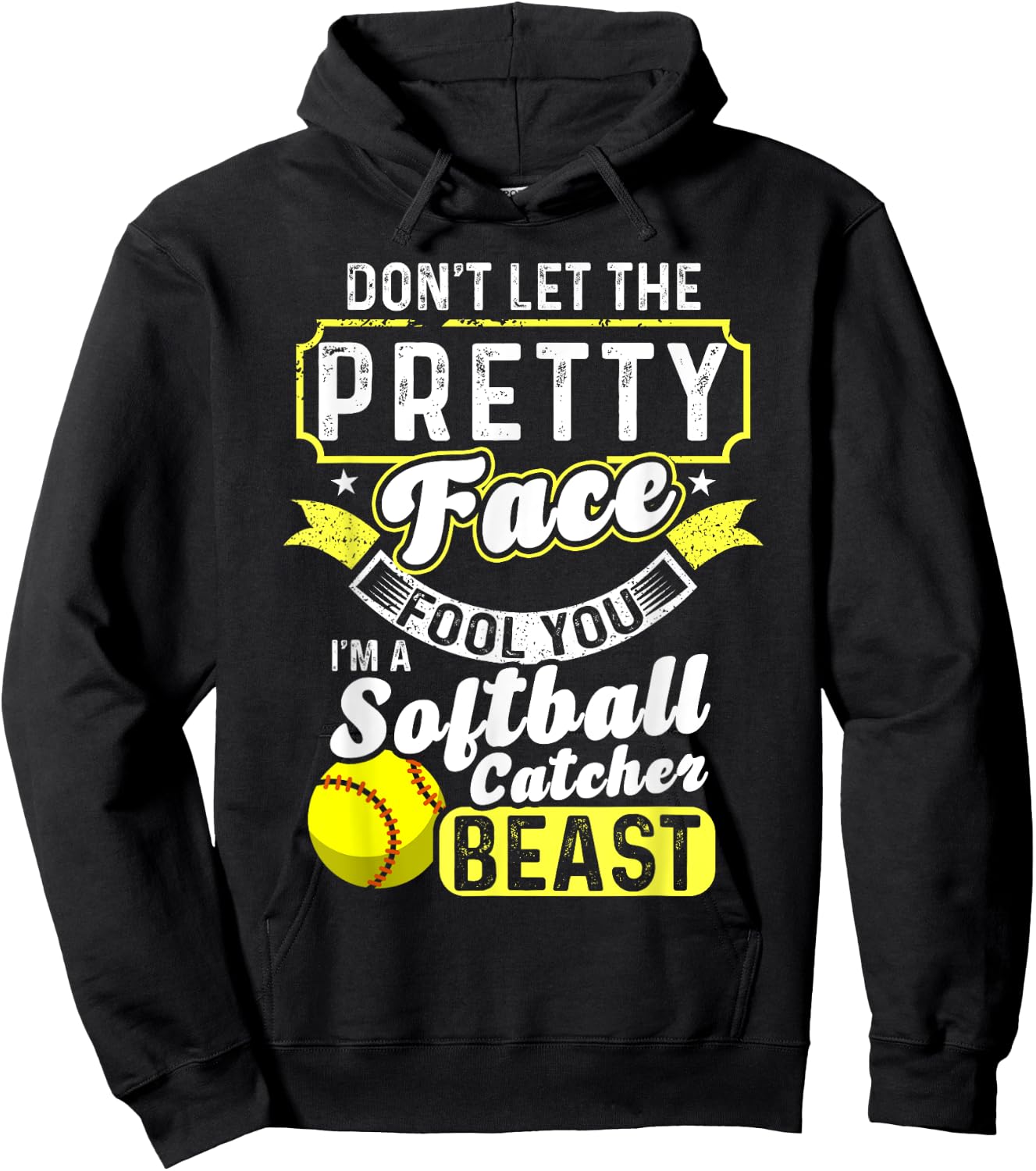 Catcher Softball Lovers Bat Ball Softball Player Hoodie - Hoodie | Black