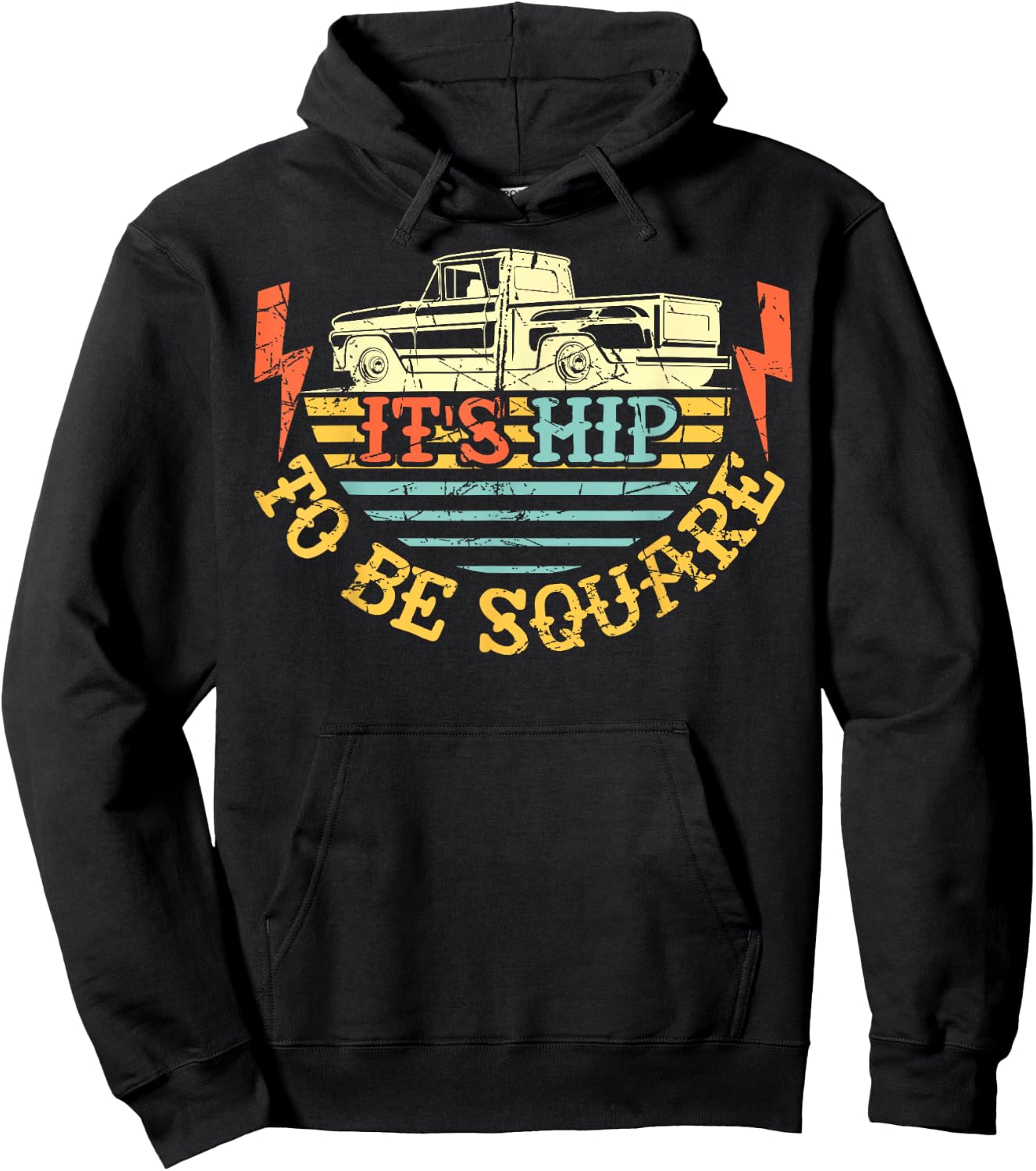 It's Hip To Be Square Vintage squarebody Hoodie - Hoodie | Black