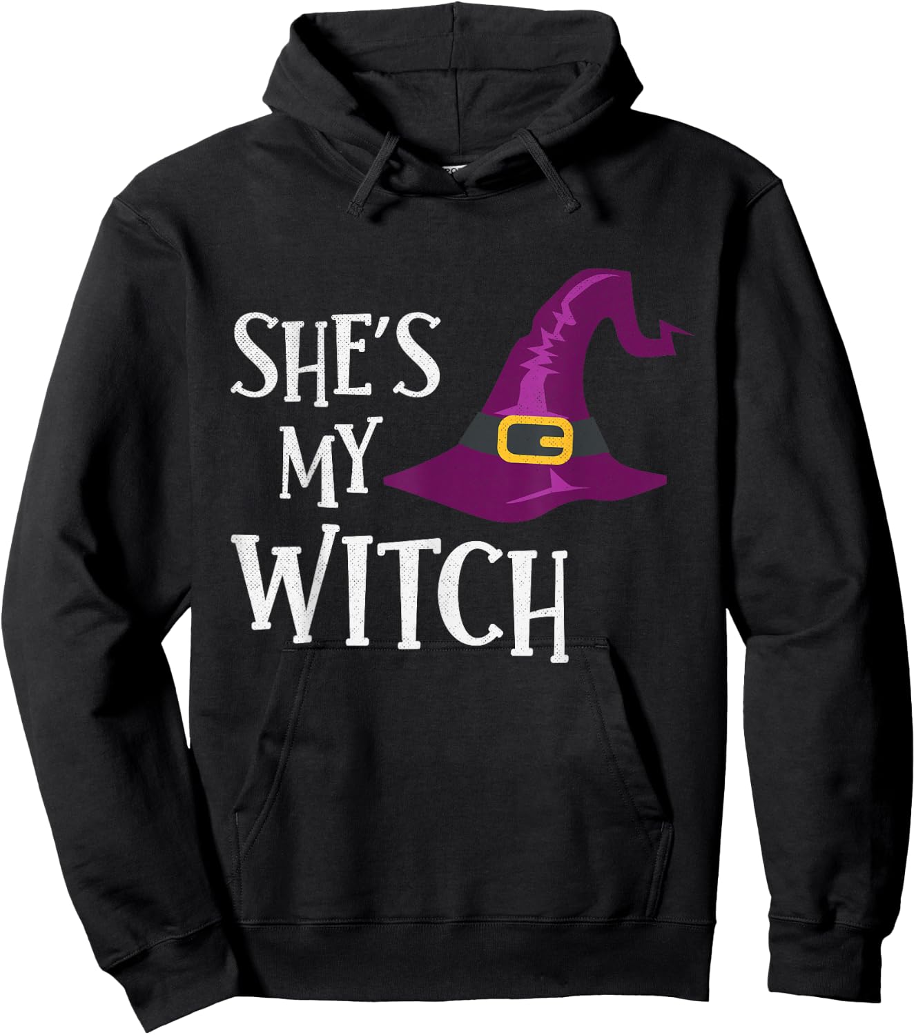 She's My Witch Funny Halloween Costume Hoodie - Hoodie | Black