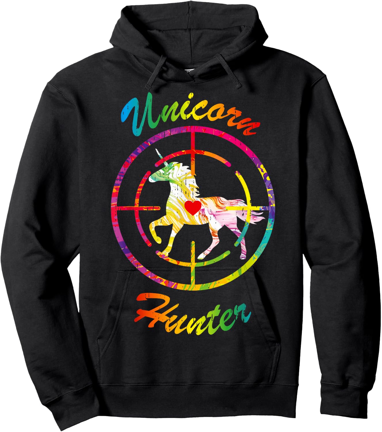 Unicorn Hunter Boys Rainbow Horse Humor Hate Unicorns Hoodie - Hoodie | Black