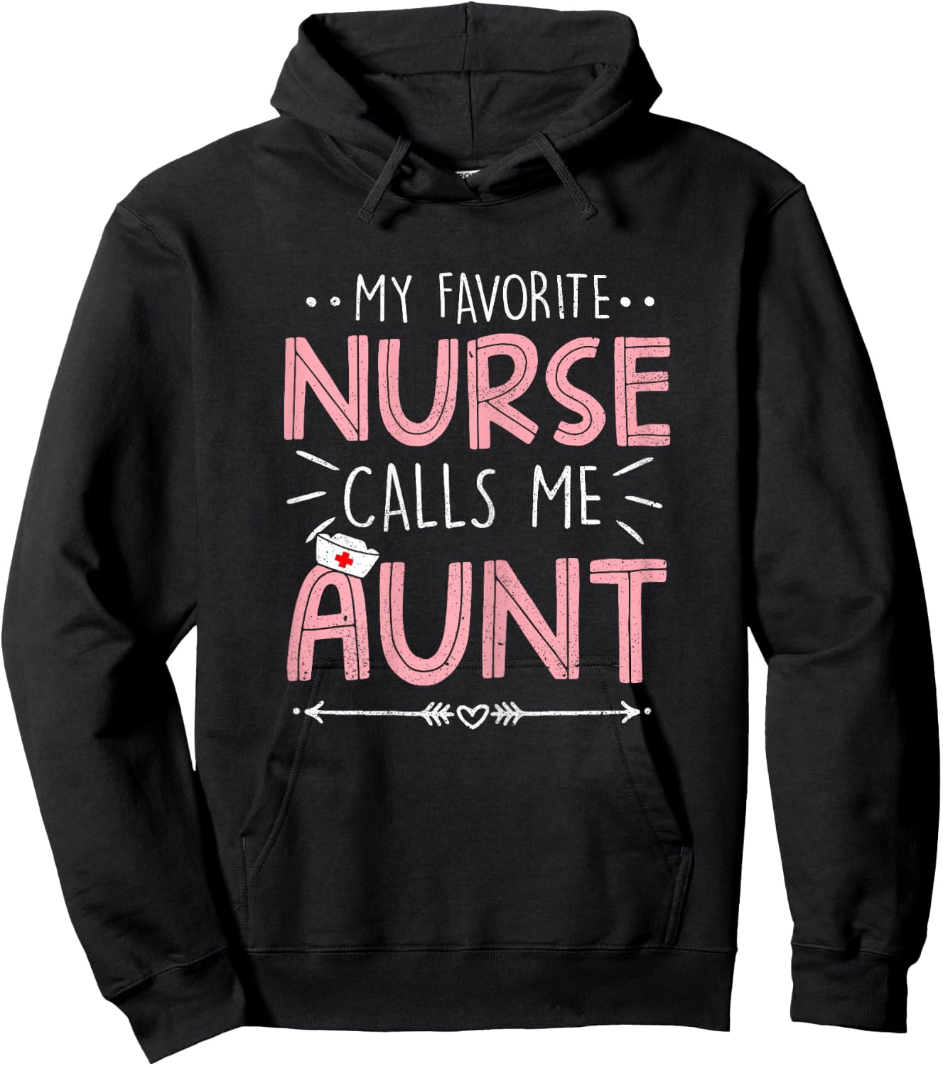 My Favorite Nurse Calls Me Aunt Retro Flowers Mothers Day Hoodie - Hoodie | Black