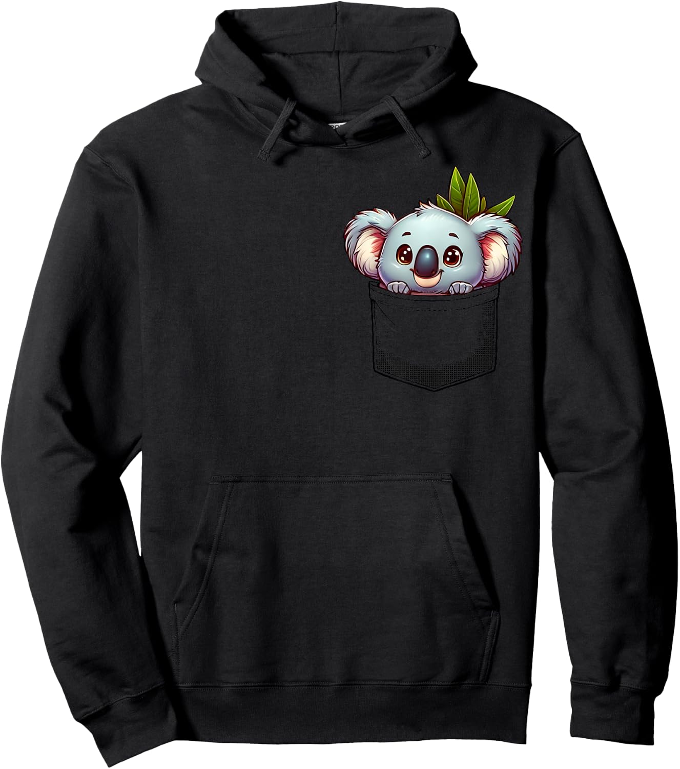 Adorable Koala in Pocket for Kids, Boys, Girls, Women Hoodie - Hoodie | Black