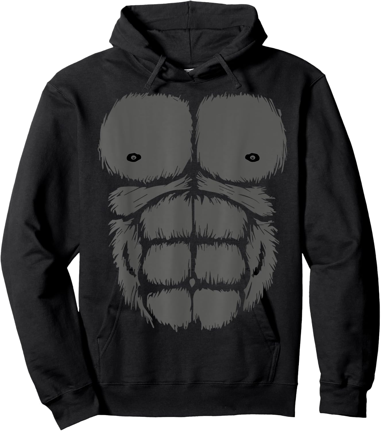 Gorilla Monkey Belly Chest Costume Shirt Men DIY Halloween Hoodie - Hoodie | Black
