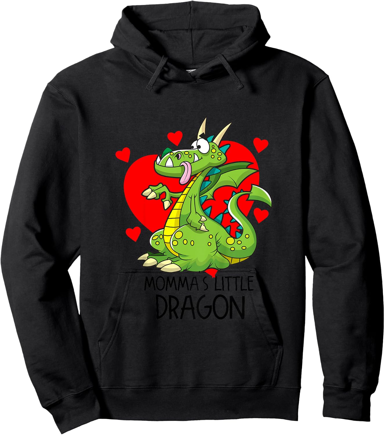 Kids Momma's Little Dragon Boys And Girls Dragon Graphic Hoodie - Hoodie | Black