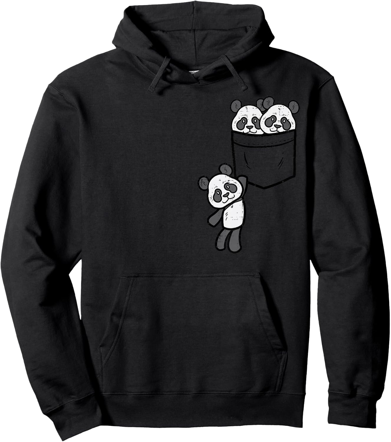 Pocket Pandas Cute Bear Animal Lover Men Women Kids Gift Hoodie - Hoodie | Black