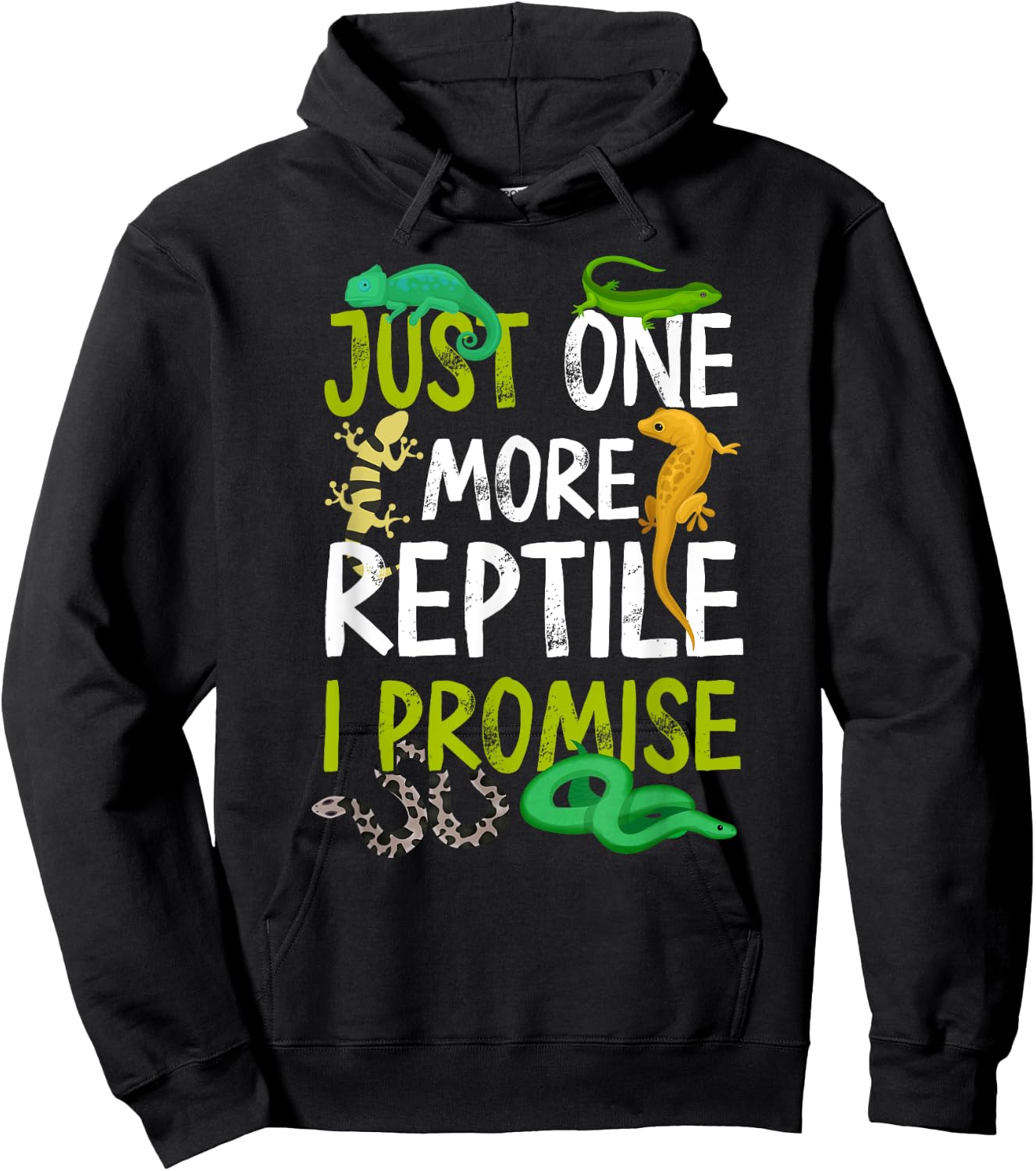 Just One More Reptile I Promise Snake Lizard Gecko Hoodie - Hoodie | Black