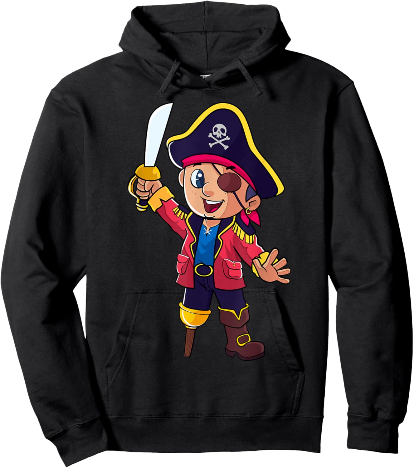 Pirate Captain Kids Boys Toddlers Birthday Themed Party Hoodie - Hoodie | Black