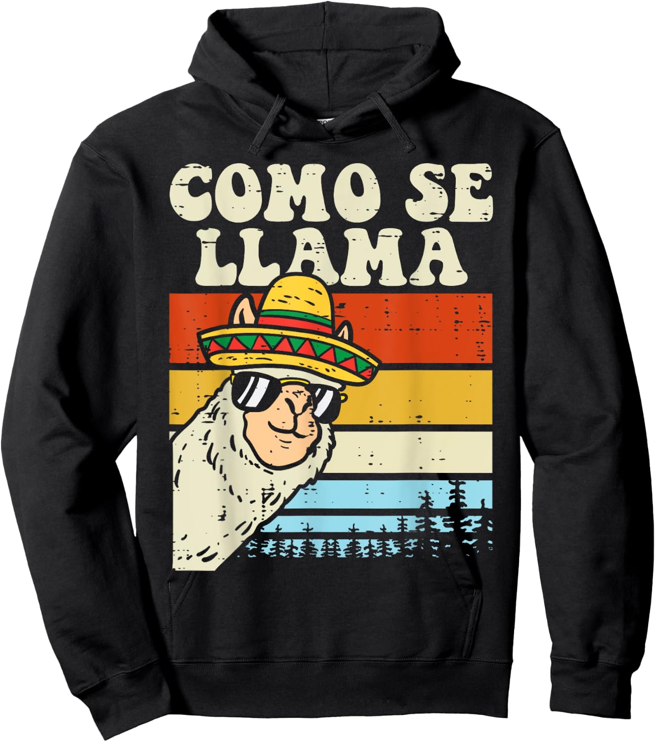 Como Se Llama Funny Cinco De Mayo Mexican Alpaca Animal Hoodie - Hoodie | Black
