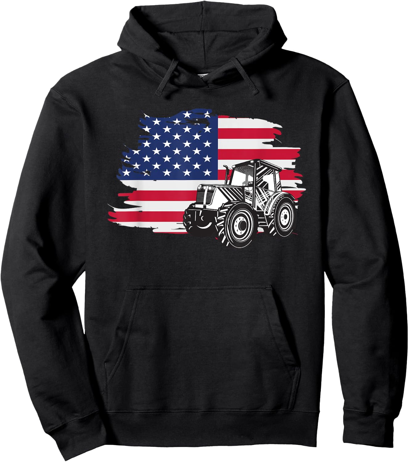American Farmer US Flag - Farmer & Farming Gift Hoodie - Hoodie | Black