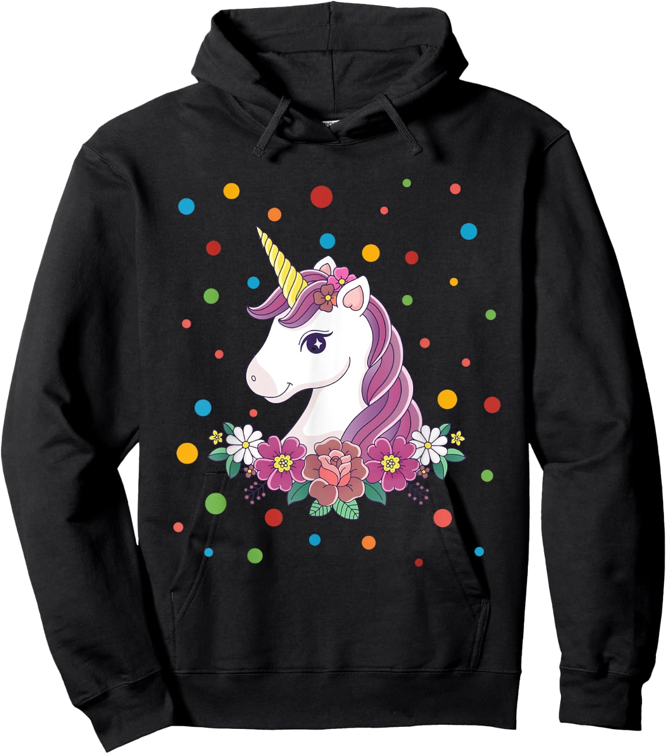 Dot Day Shirt Polka Dots Dotted Unicorn Kid Girls Youth Hoodie - Hoodie | Black