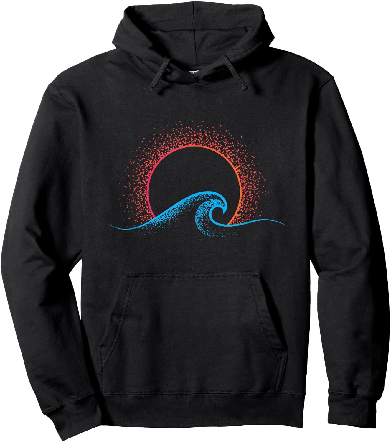 Boho Minimalist Sun Ocean Wave Art Summer Theme Hoodie - Hoodie | Black