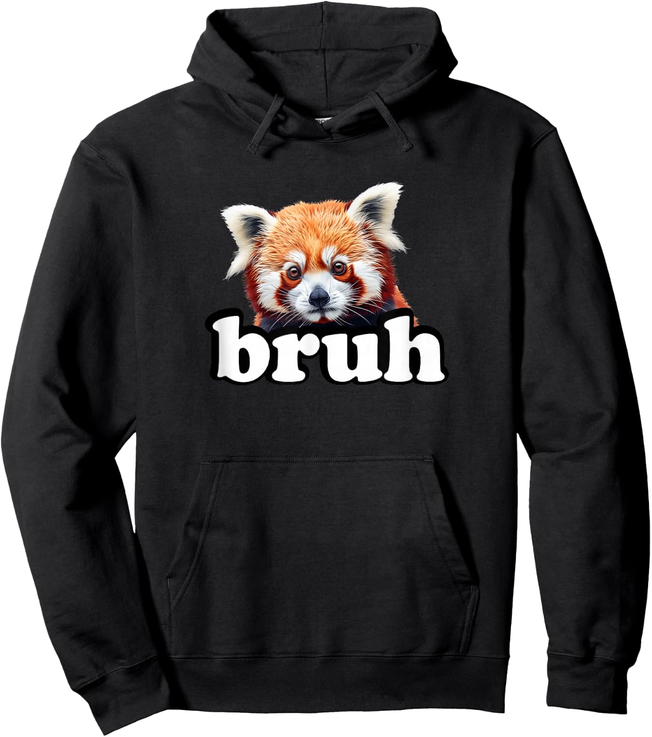 Cute Bruh Meme Boys Girls Kids Red Panda Lover Hoodie - Hoodie | Black