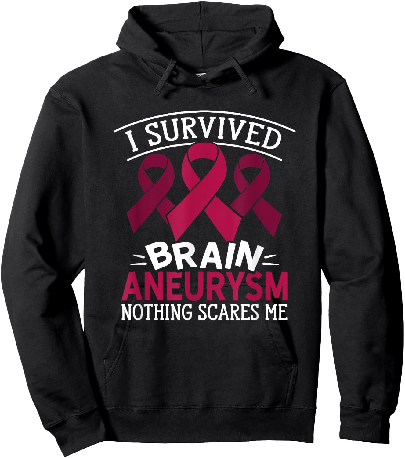 Aortic Brain Aneurysm Awareness Survived Brain Aneurysm Hoodie - Hoodie | Black