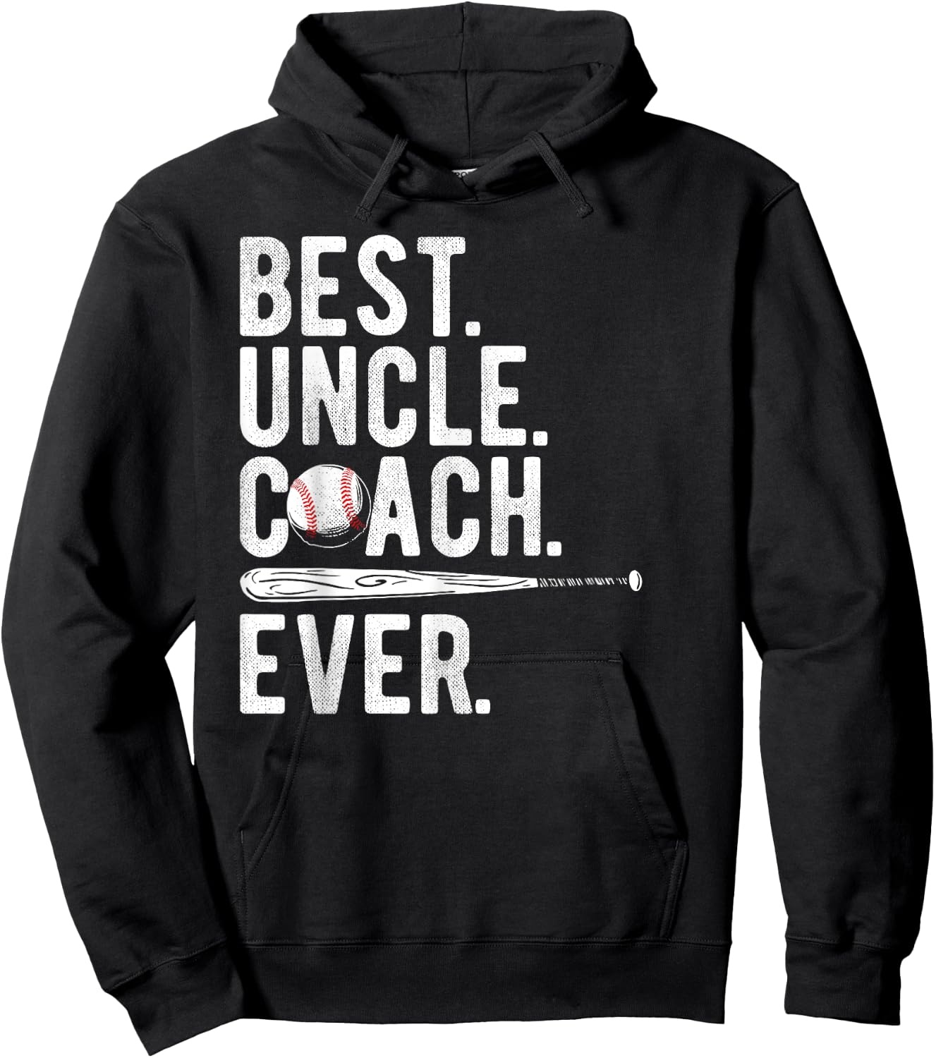 Baseball Best Uncle Coach Ever Proud Dad Daddy Father's Day Hoodie - Hoodie | Black