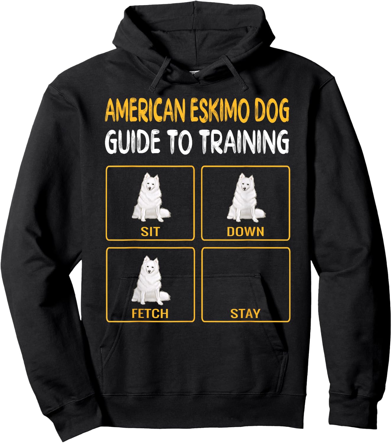 Funny American Eskimo Dog Guide To Training Dog Obedience Hoodie - Hoodie | Black