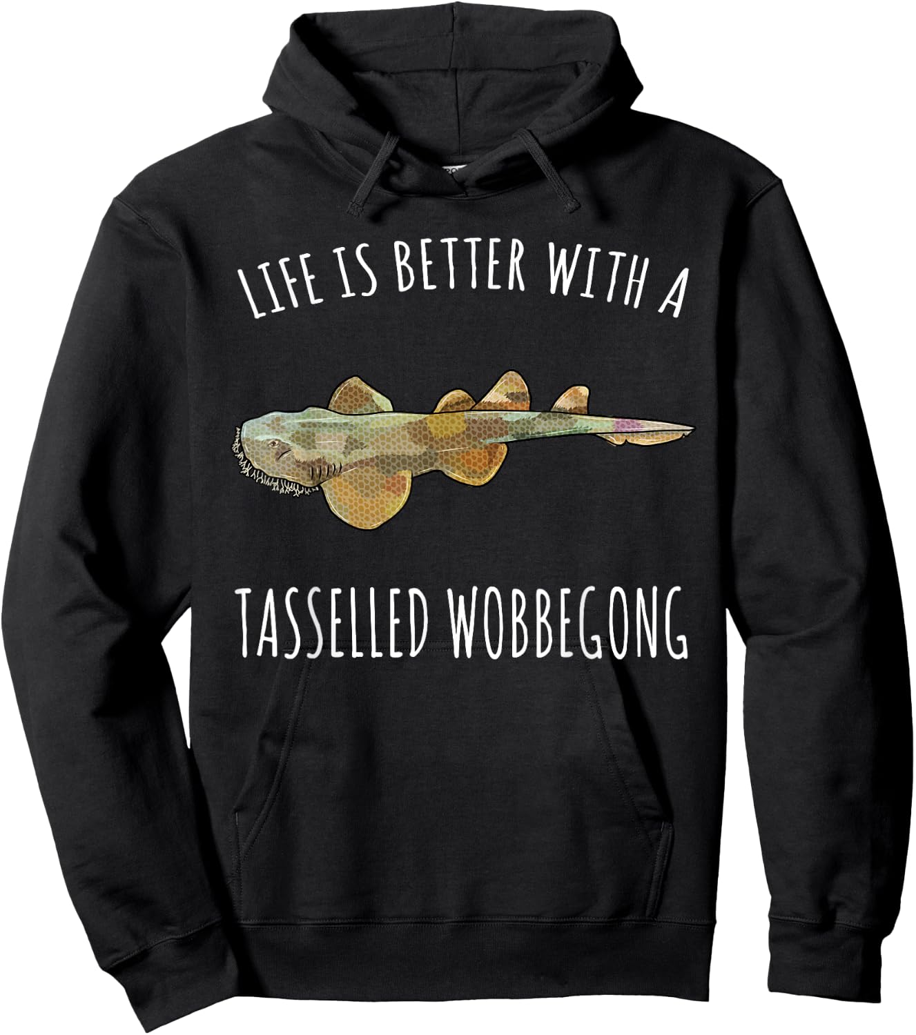 Life Is Better With A Tasselled Wobbegong Lover Hoodie - Hoodie | Black