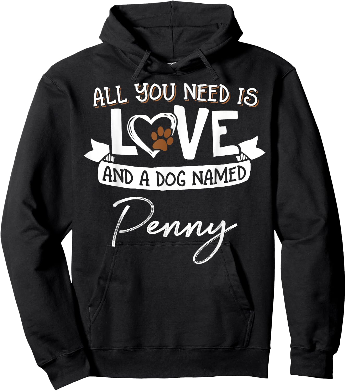 Cute Dog Named Penny Design and Men Hoodie - Hoodie | Black