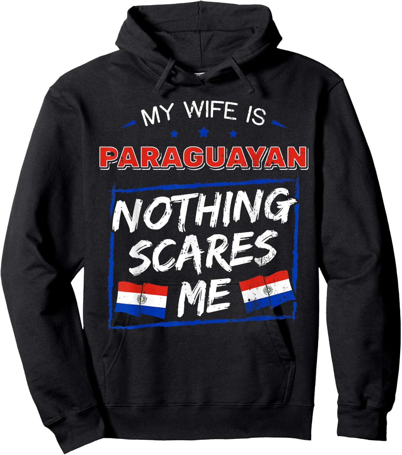 My Wife Is Paraguayan Paraguay Heritage Roots Flag Pride Hoodie - Hoodie | Black