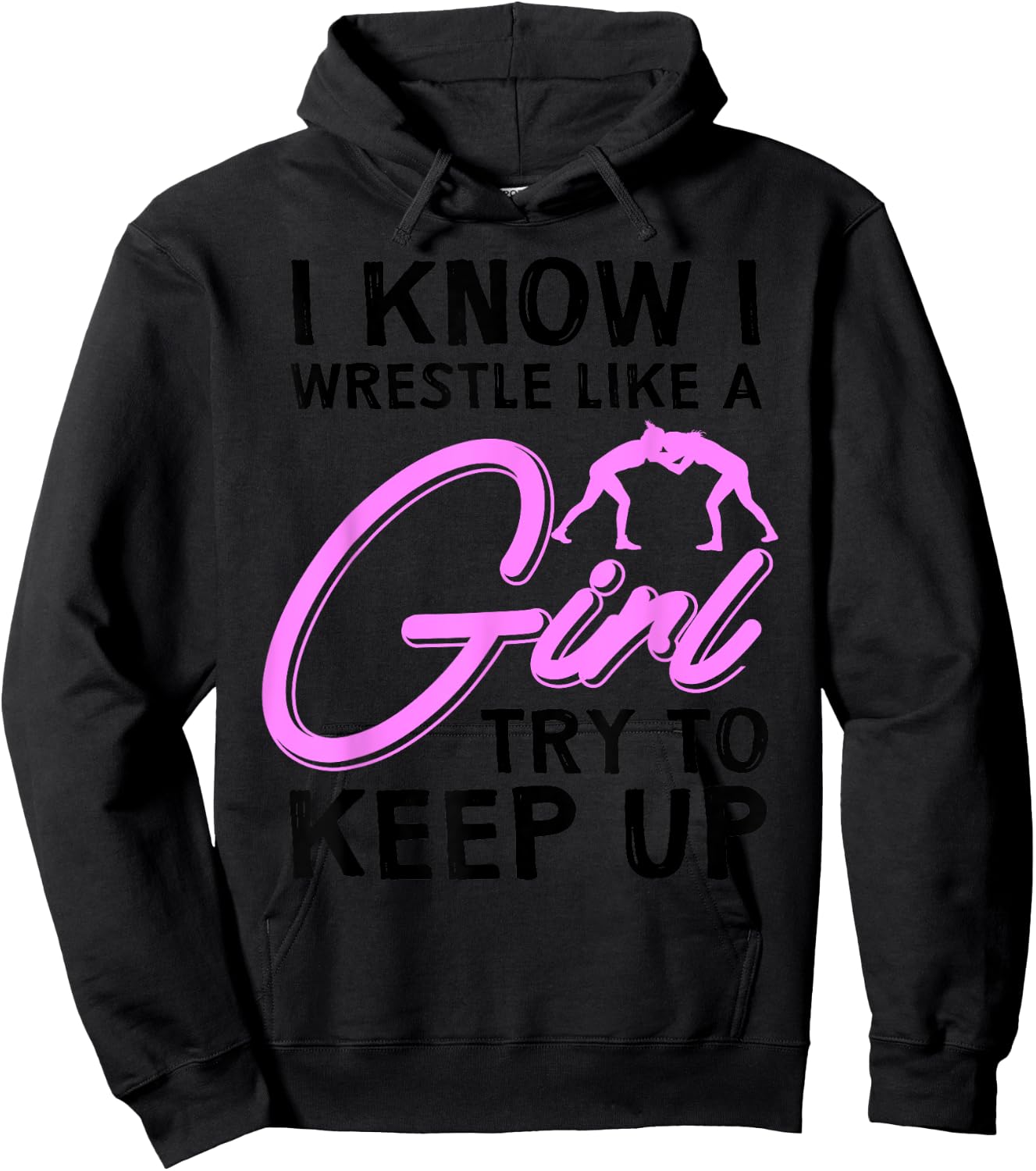 Funny Girl Wrestler Gift Cool Female Wrestling Lover Athlete Hoodie - Hoodie | Black