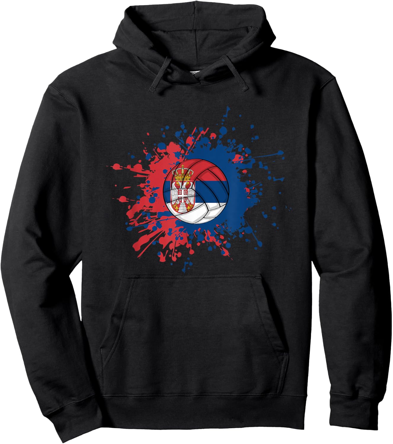 Serbian Volleyball With The Flag Of Serbia Hoodie - Hoodie | Black