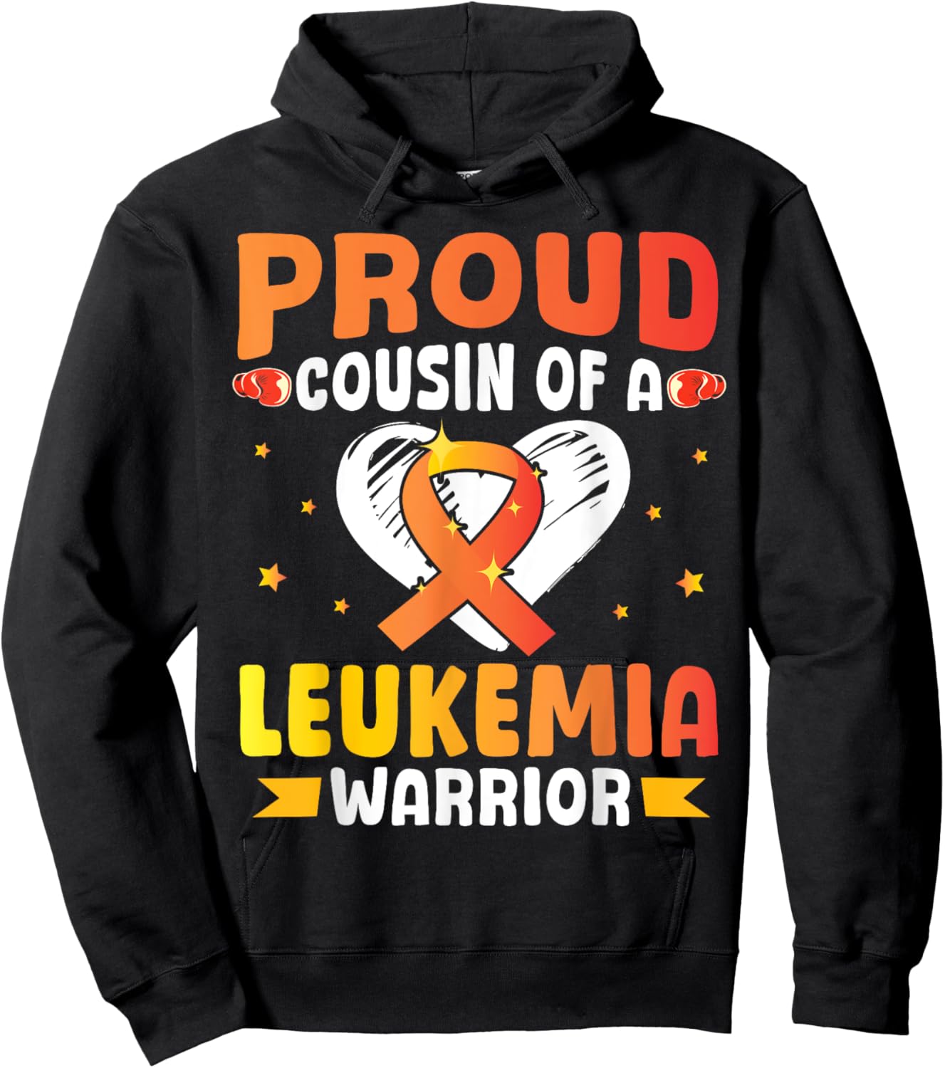 Proud Cousin Of A Leukemia Cancer Awareness Warrior Fighting Hoodie - Hoodie | Black