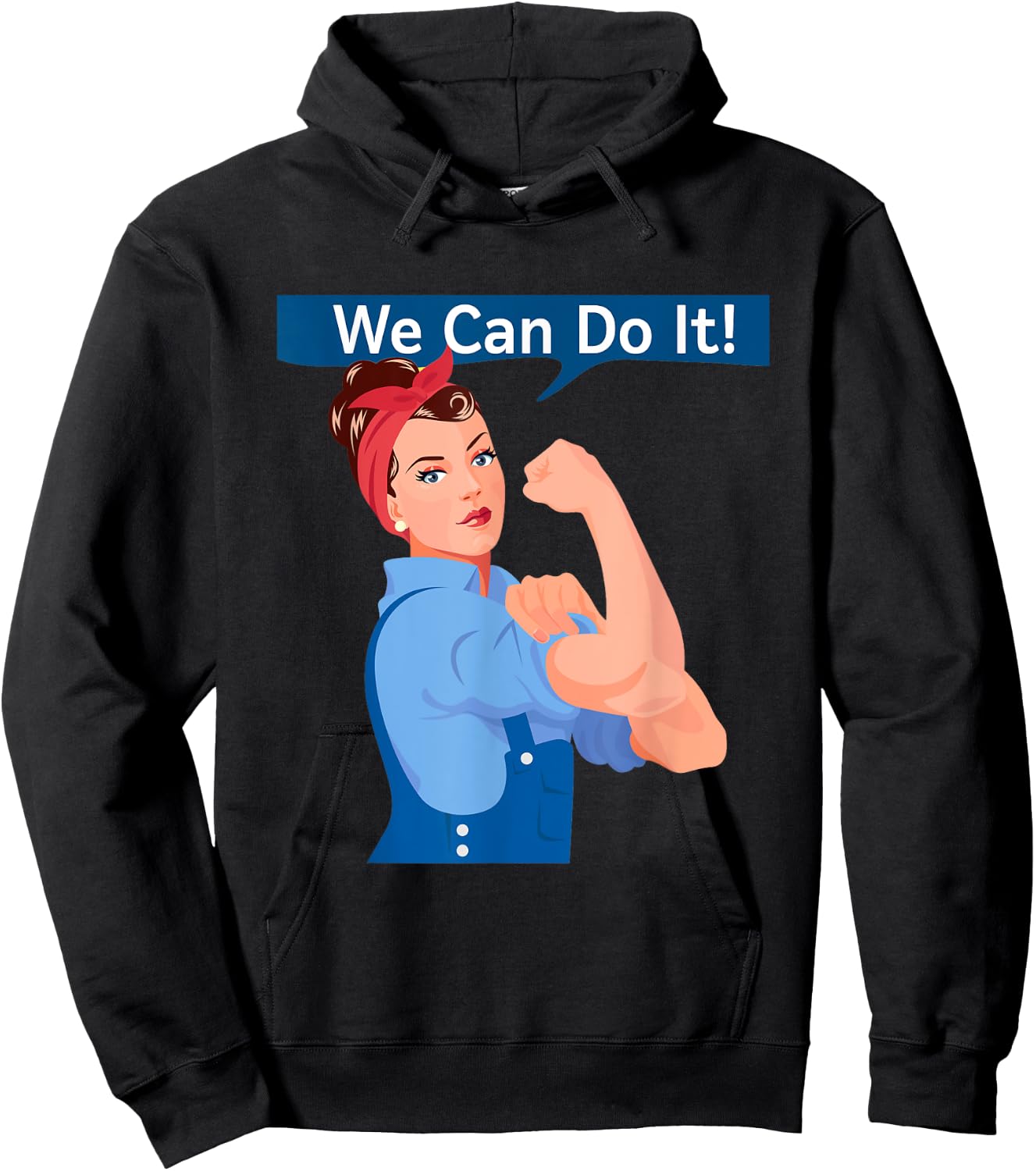 Rosie The Riveter - We Can Do It! | Women's Feminist Rosy Hoodie - Hoodie | Black