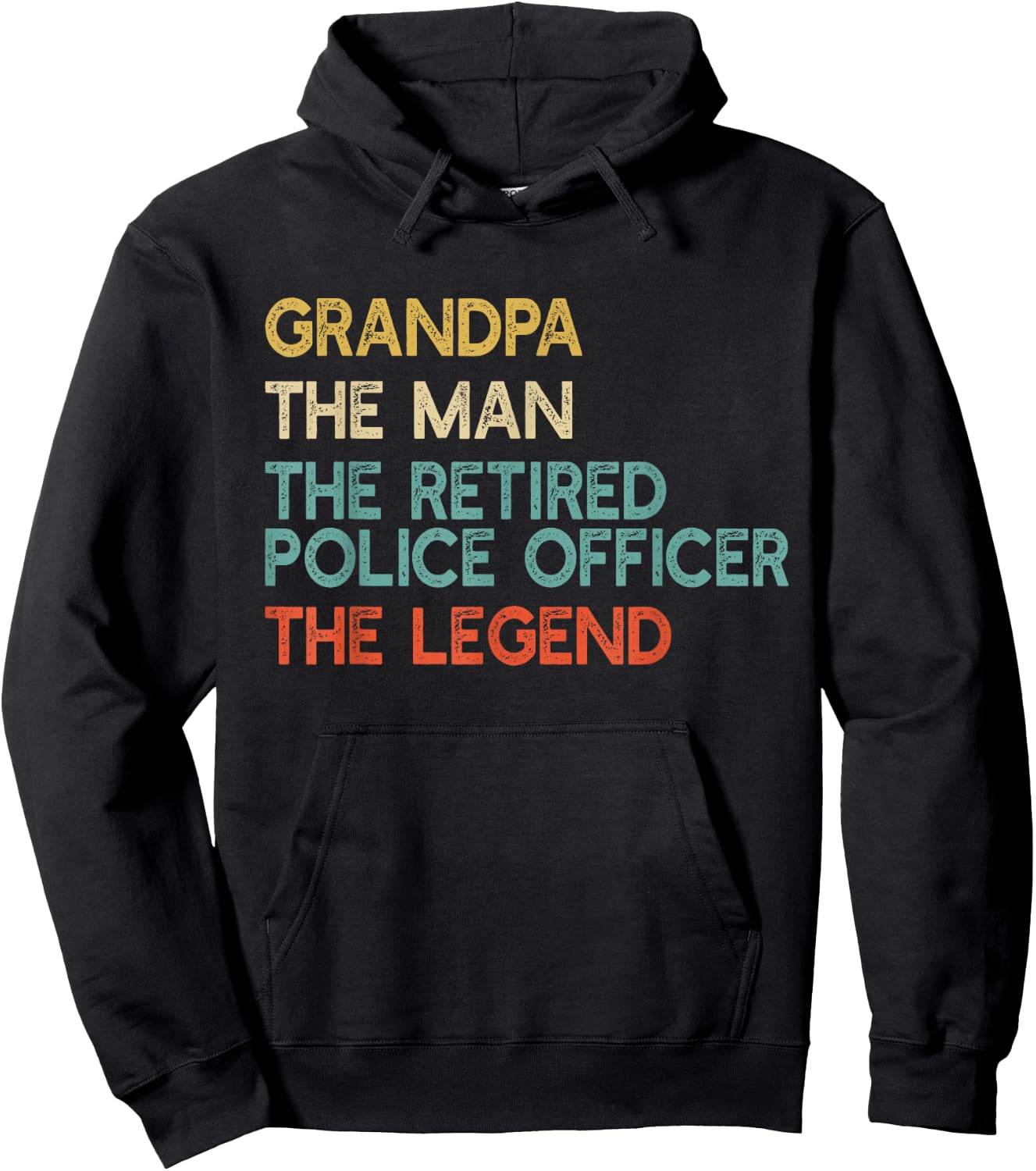 Grandpa The Man The Retired Police Officer Legend Cop Gift Hoodie - Hoodie | Black
