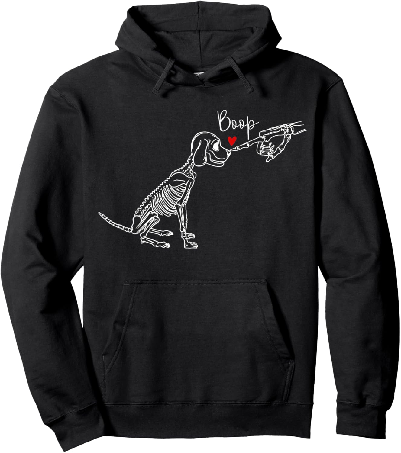 Dog Skeleton Boop Dog Funny Halloween Girl Men Women Hoodie - Hoodie | Black