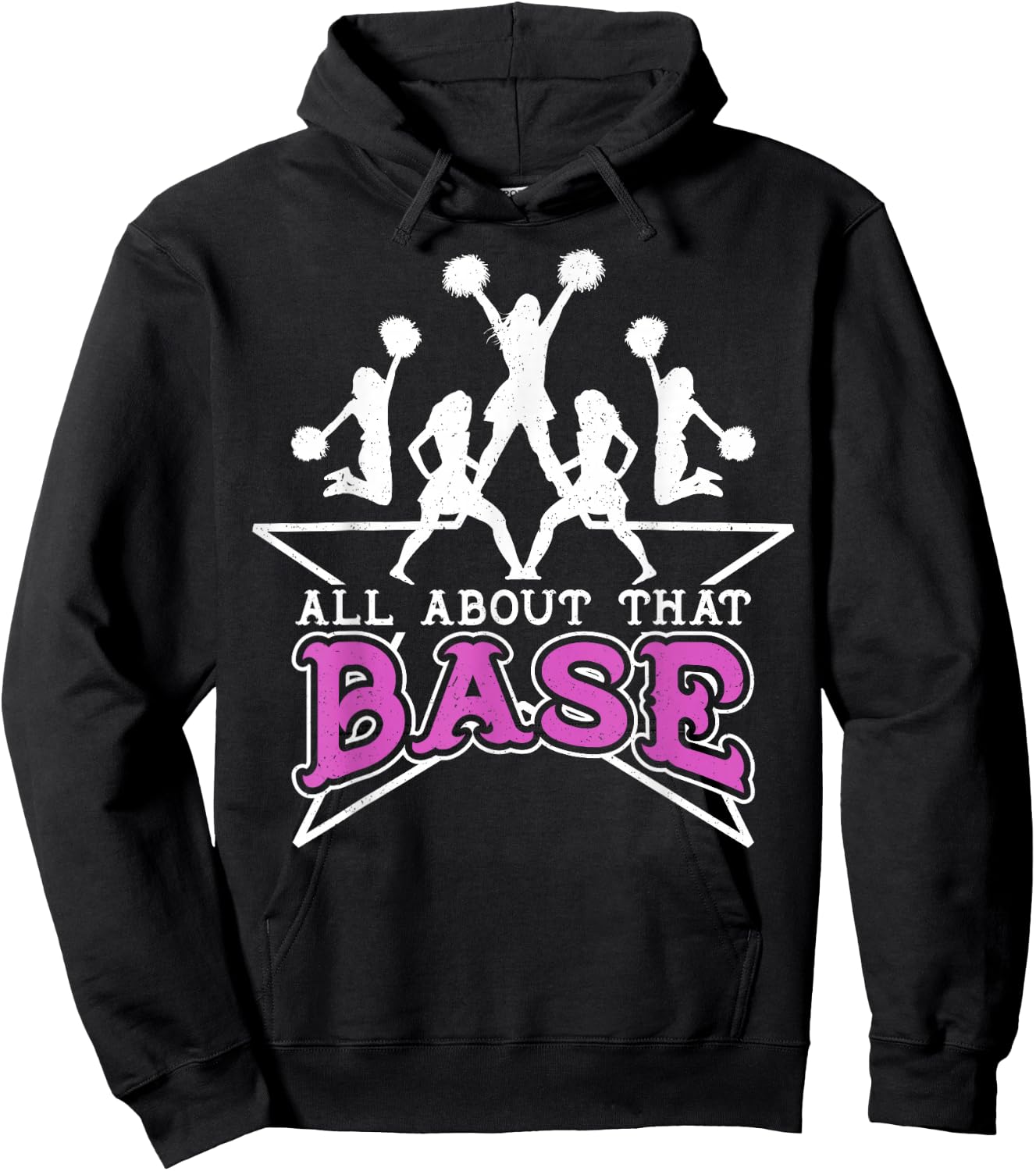 All About That Base Cheerleading design, Cheer gift, Cheerle Hoodie - Hoodie | Black