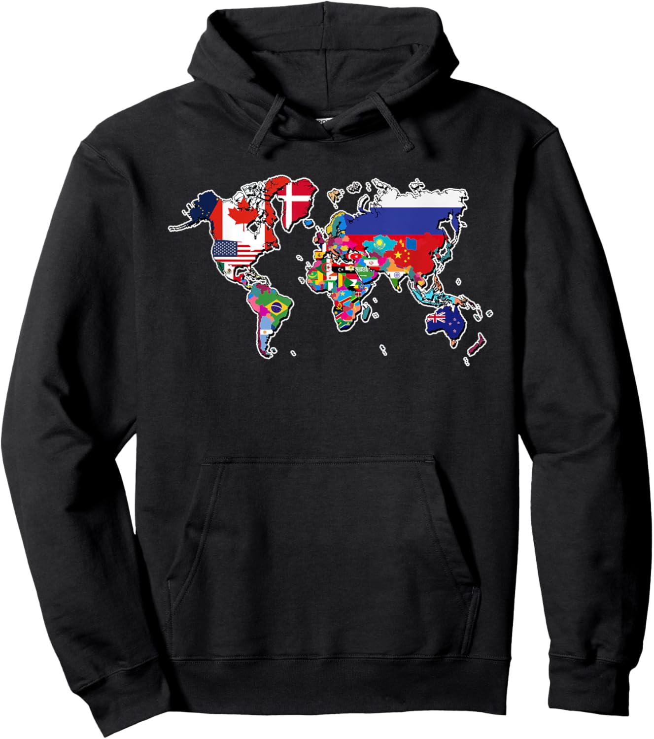 World Flag Map Globe Travelers Atlas Hoodie - Hoodie | Black
