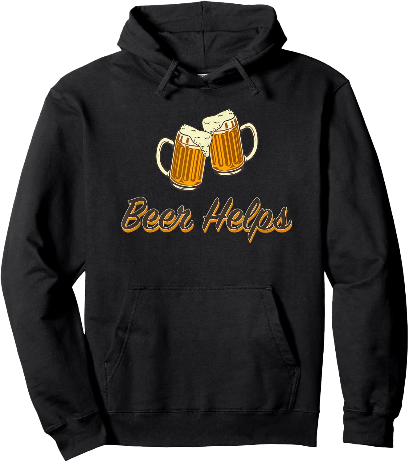 Beer Helps - toasting steins. Hoodie - Hoodie | Black