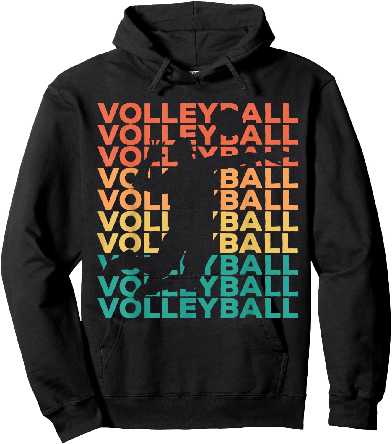 Retro Vintage Volleyball Gift Volleyball Players Hoodie - Hoodie | Black