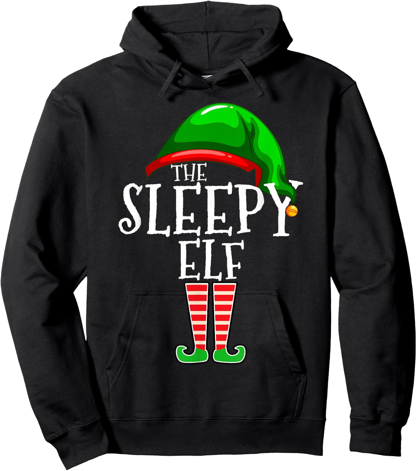 The Sleepy Elf Group Matching Family Christmas Gift Outfit Hoodie - Hoodie | Black