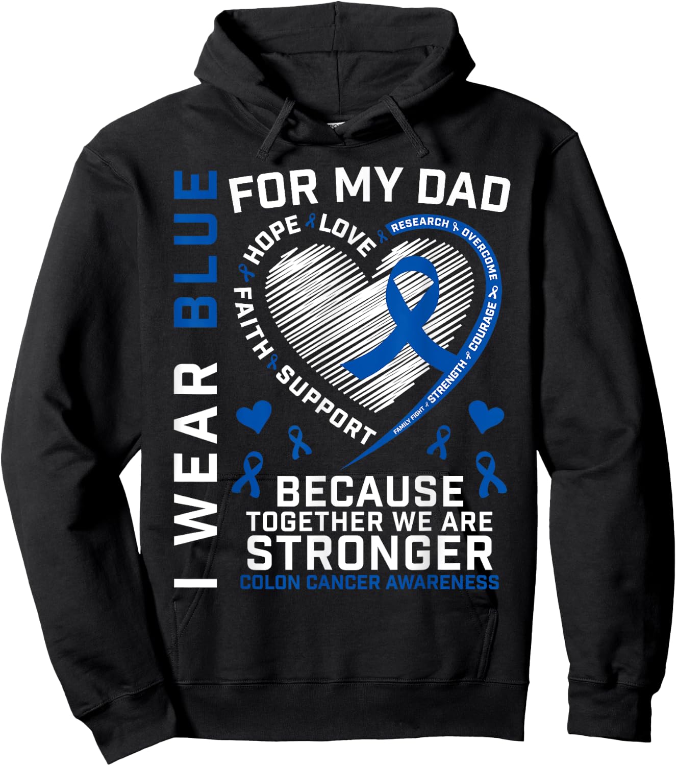 Dad Colon Cancer Awareness Products Gifts Women Men Kids Hoodie - Hoodie | Black