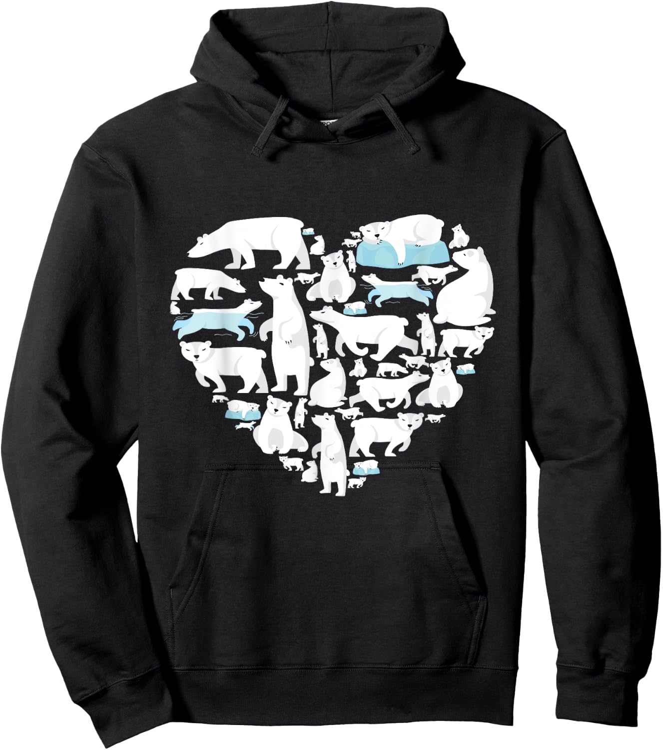 Polar Bear Lover polar bear heart valentine gift men women Hoodie - Hoodie | Black