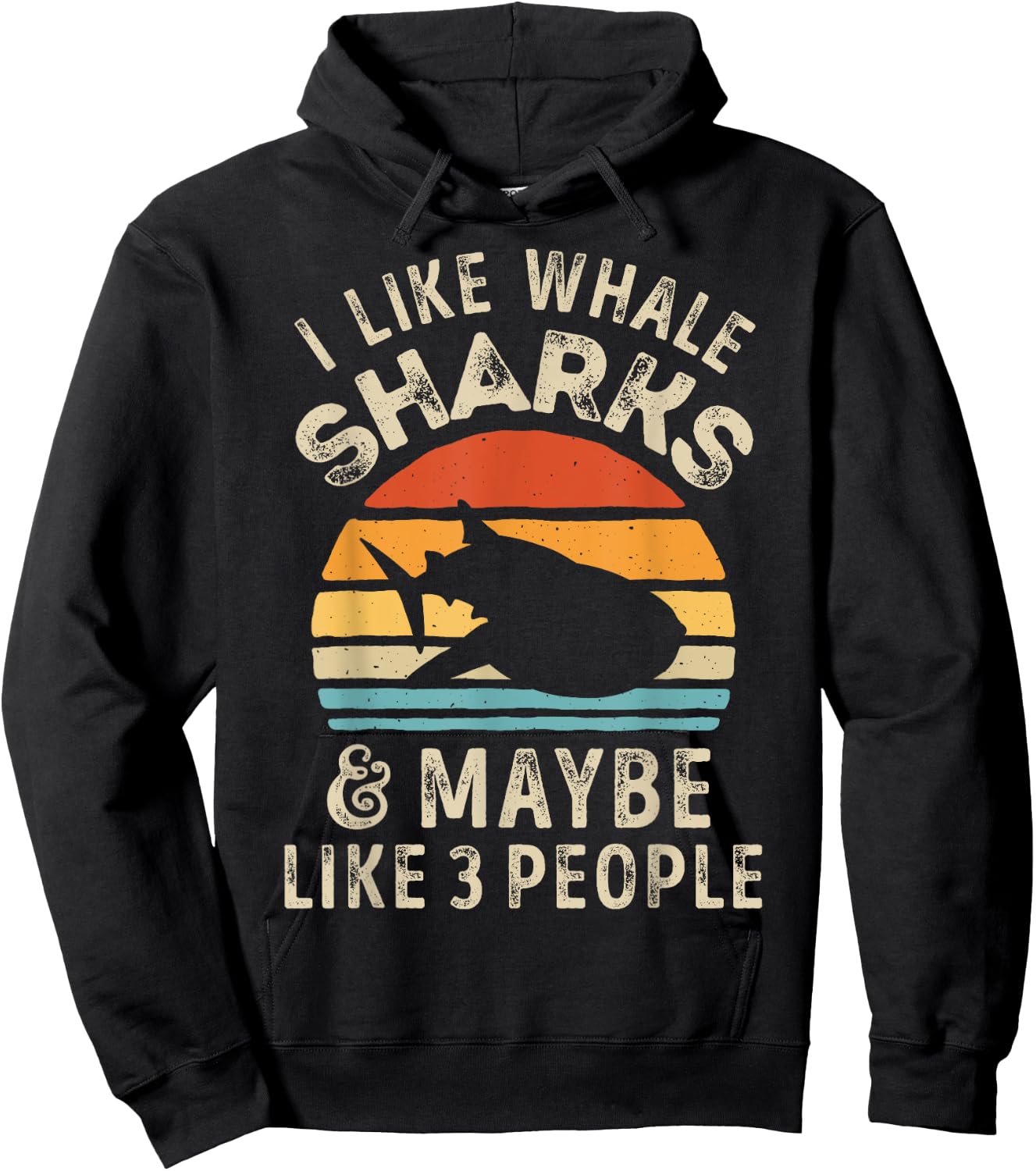 I Like Whale Sharks and Maybe 3 People Shark Ocean Retro Men Hoodie - Hoodie | Black