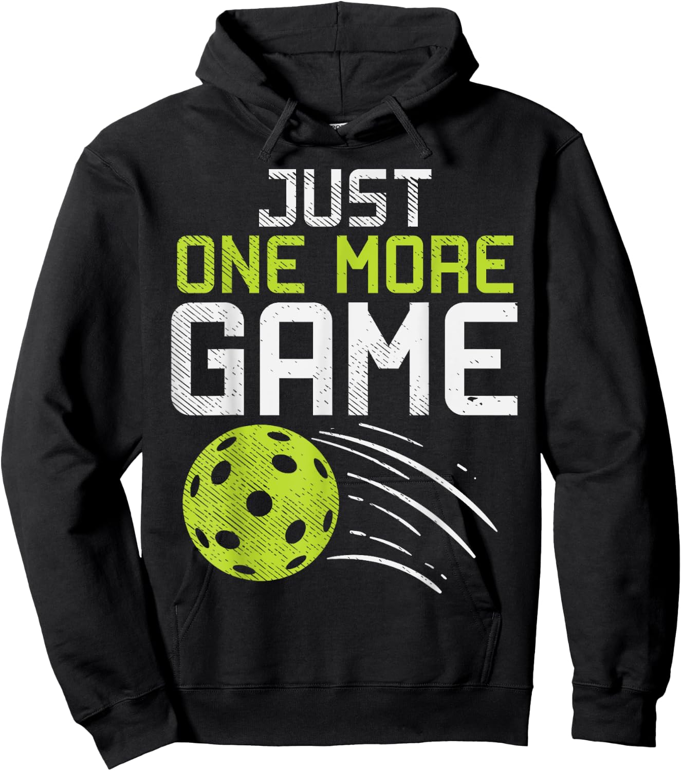 Just One More Game Pickleball Funny Pickle Ball Player Gift Hoodie - Hoodie | Black