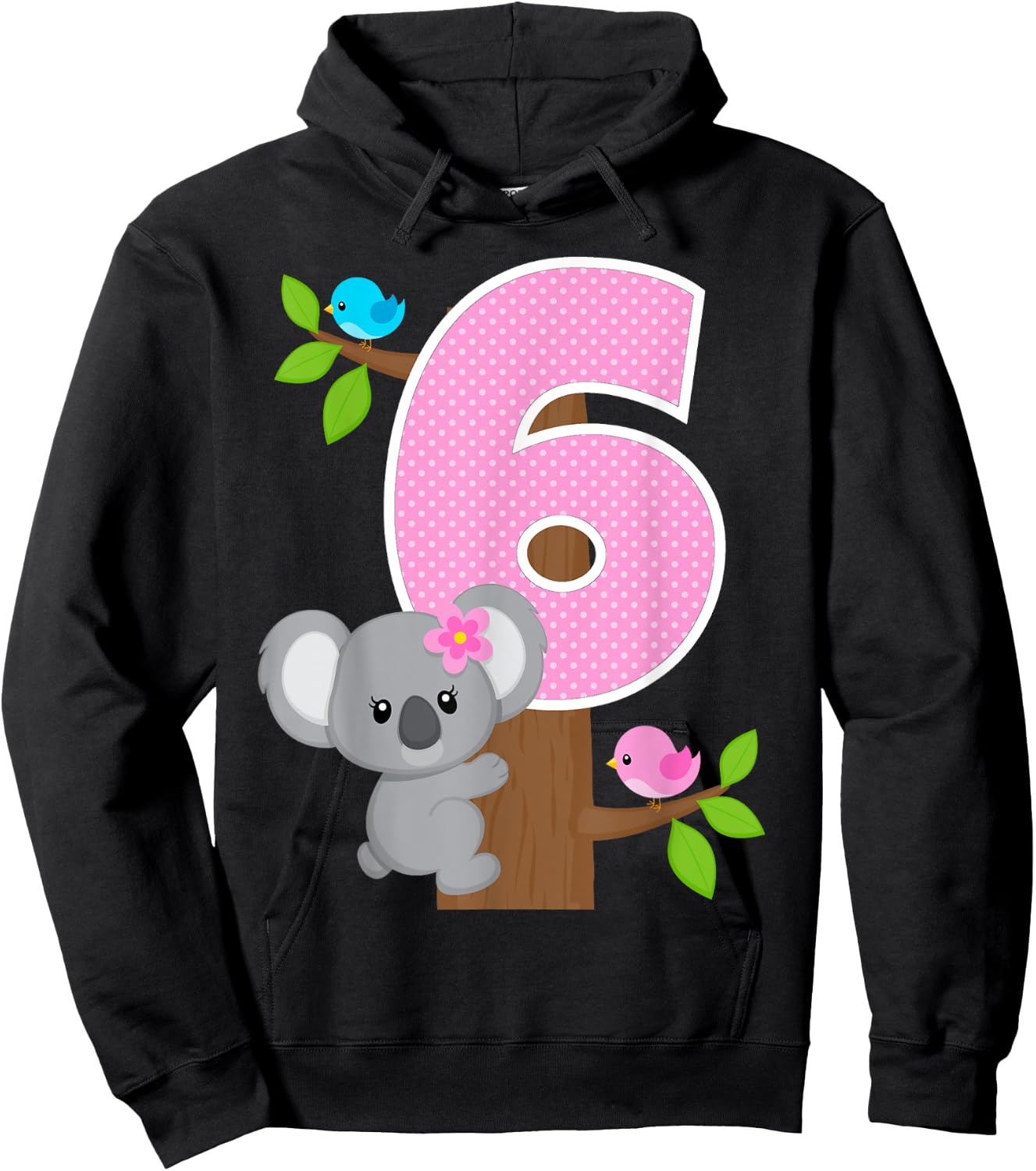 Koala Bear 6th Birthday Girl 6 Year Old Birthday Koalas Bday Hoodie - Hoodie | Black