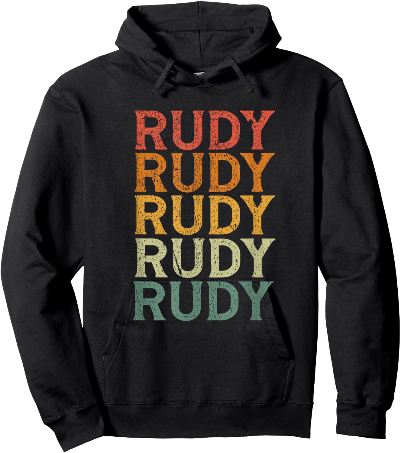 Retro Custom First Name Rudy Hoodie - Hoodie | Black