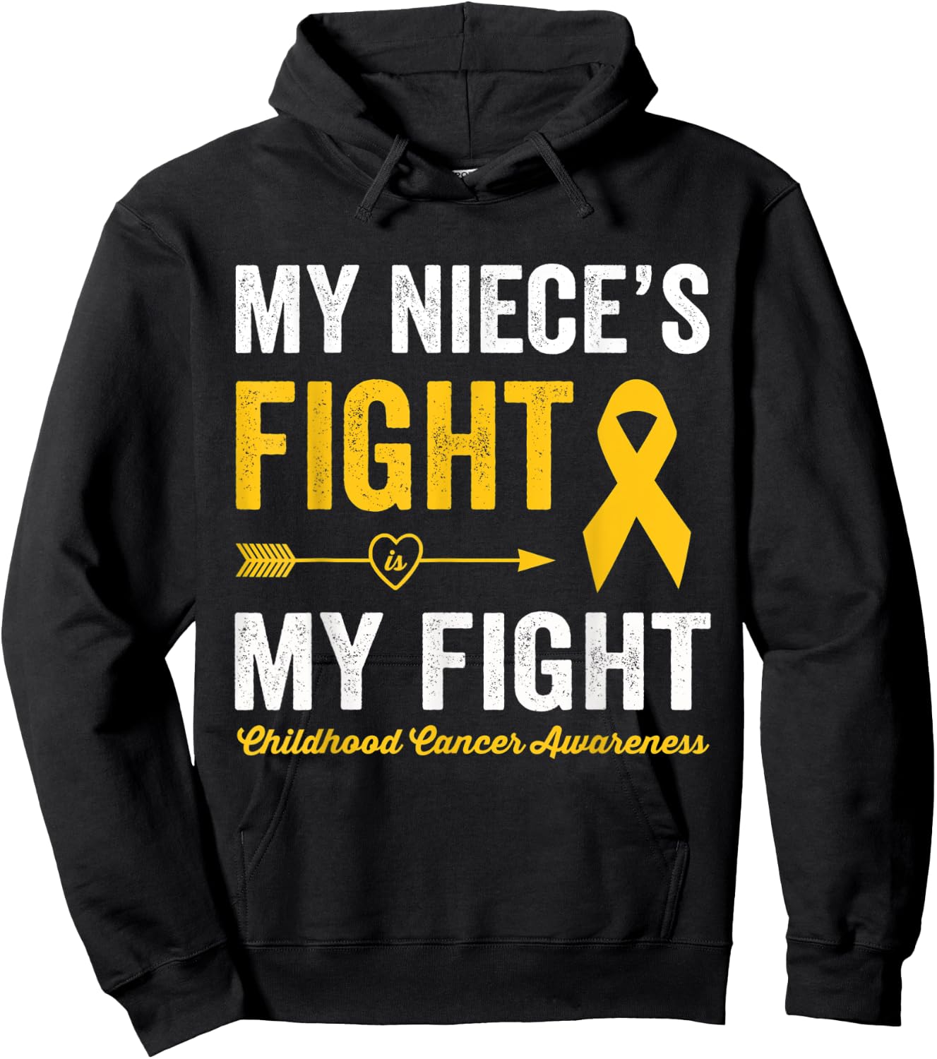 Childhood Cancer Niece My Niece's Fight Is My Fight Hoodie - Hoodie | Black