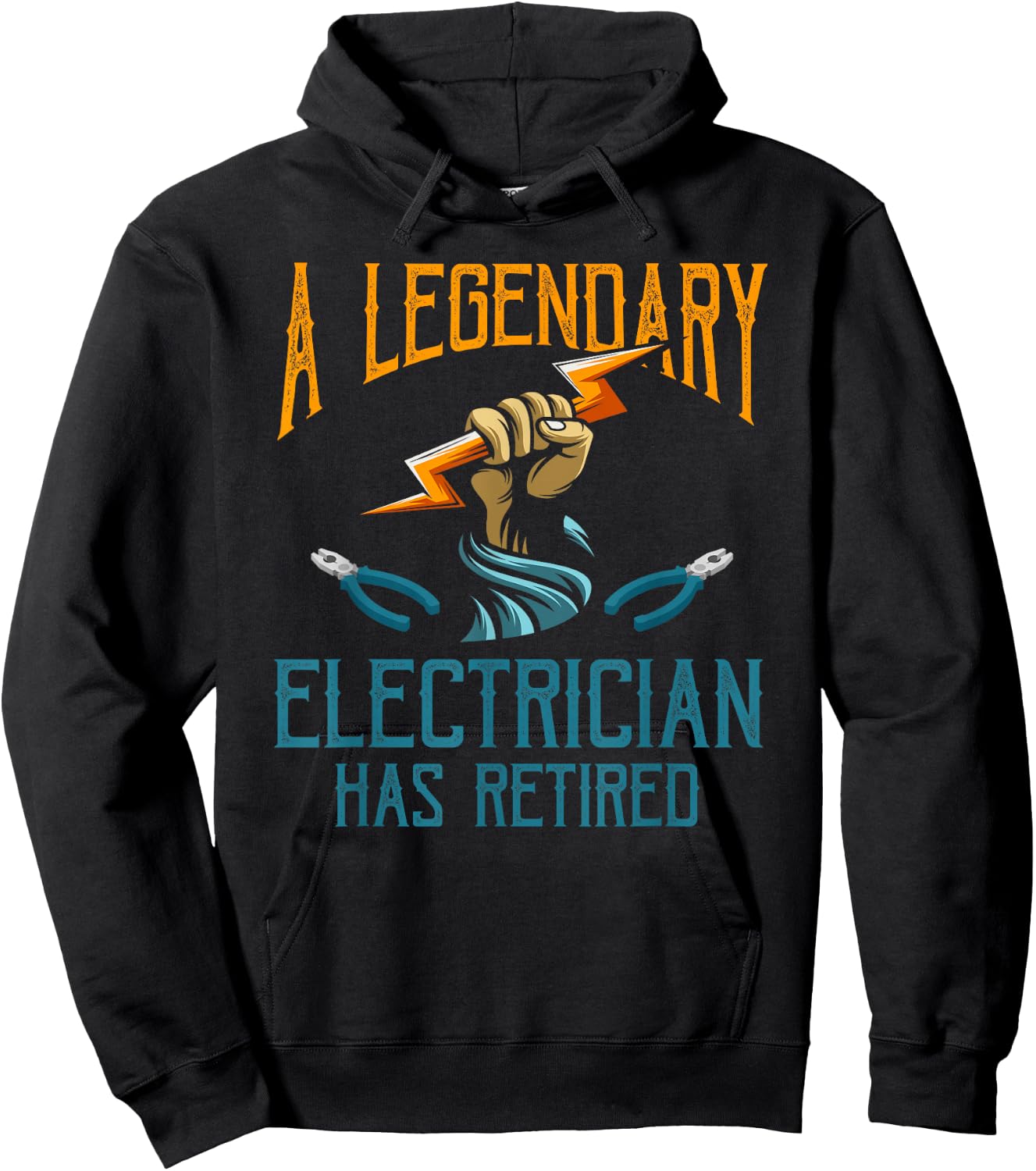 Retired Electrician Shirt Humor Electrician Retirement Gift Hoodie - Hoodie | Black