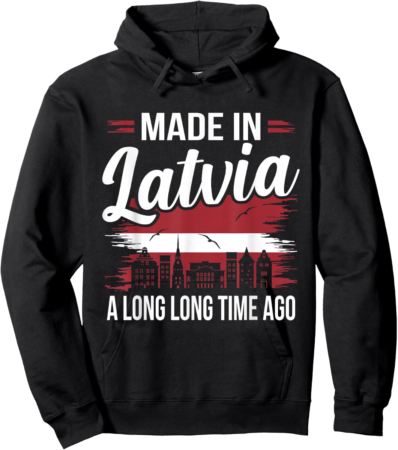 Funny Latvia Flag Travel Hoodie - Hoodie | Black