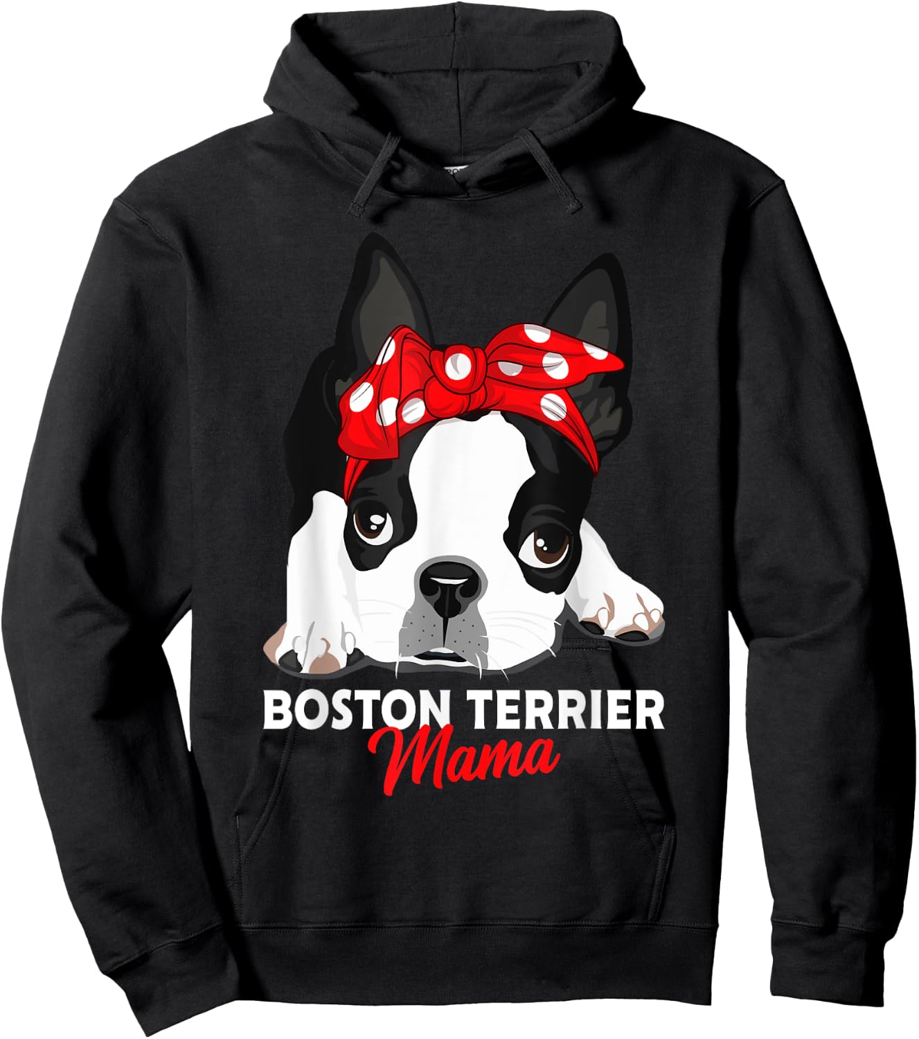 Boston Terrier Mum Dog Woman Gift Hoodie - Hoodie | Black