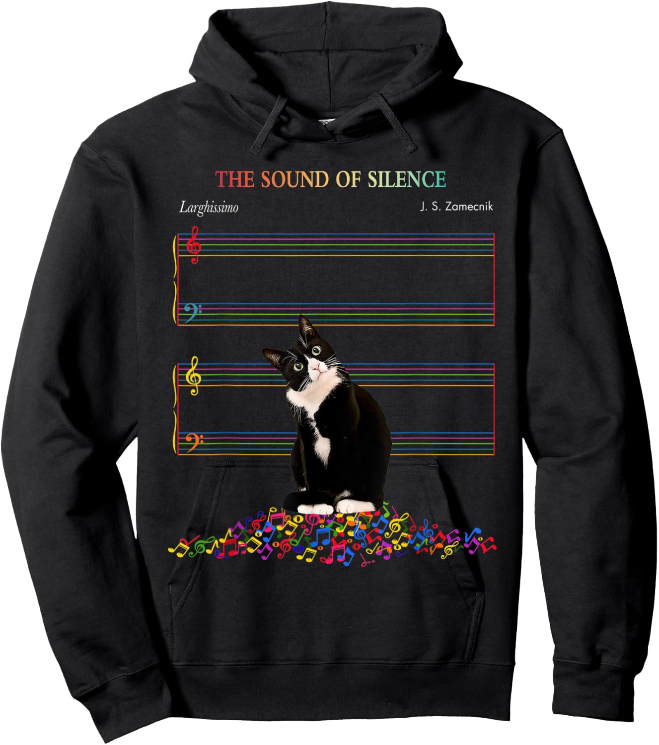 Cute Cat The Sound Of Silence Hoodie - Hoodie | Black